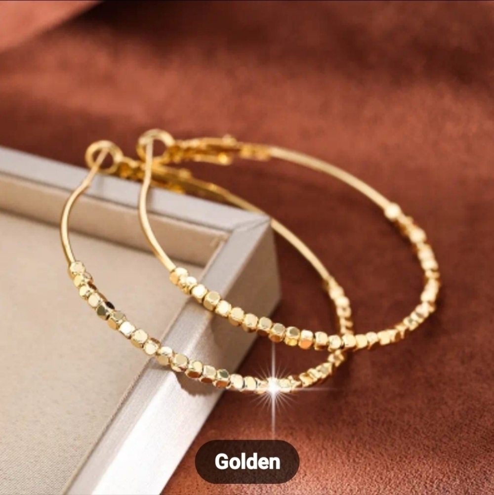 Gorgeous Gold Cubic Bead Earrings